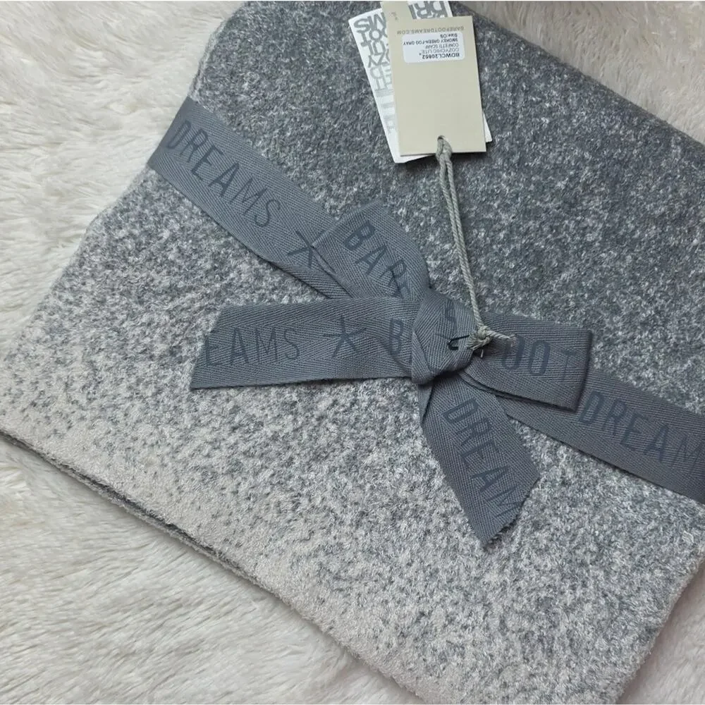 🚨NEW BAREFOOT DREAMS Cozychic Lite Confetti Scarf Gray Soft